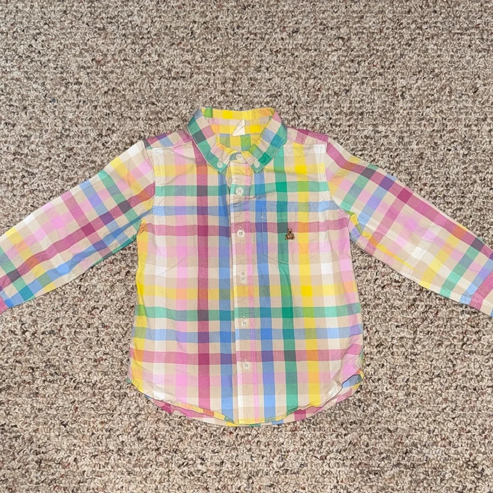 GAP Kids Colorful Plaid Kids Shirt- 4T